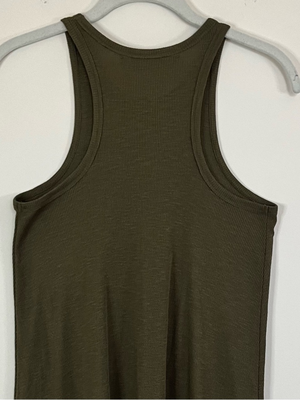 Free People FP Beach Green Ribbed Coverup Tank Dress Top XS Boho Flowy Racerback - Picture 7 of 9